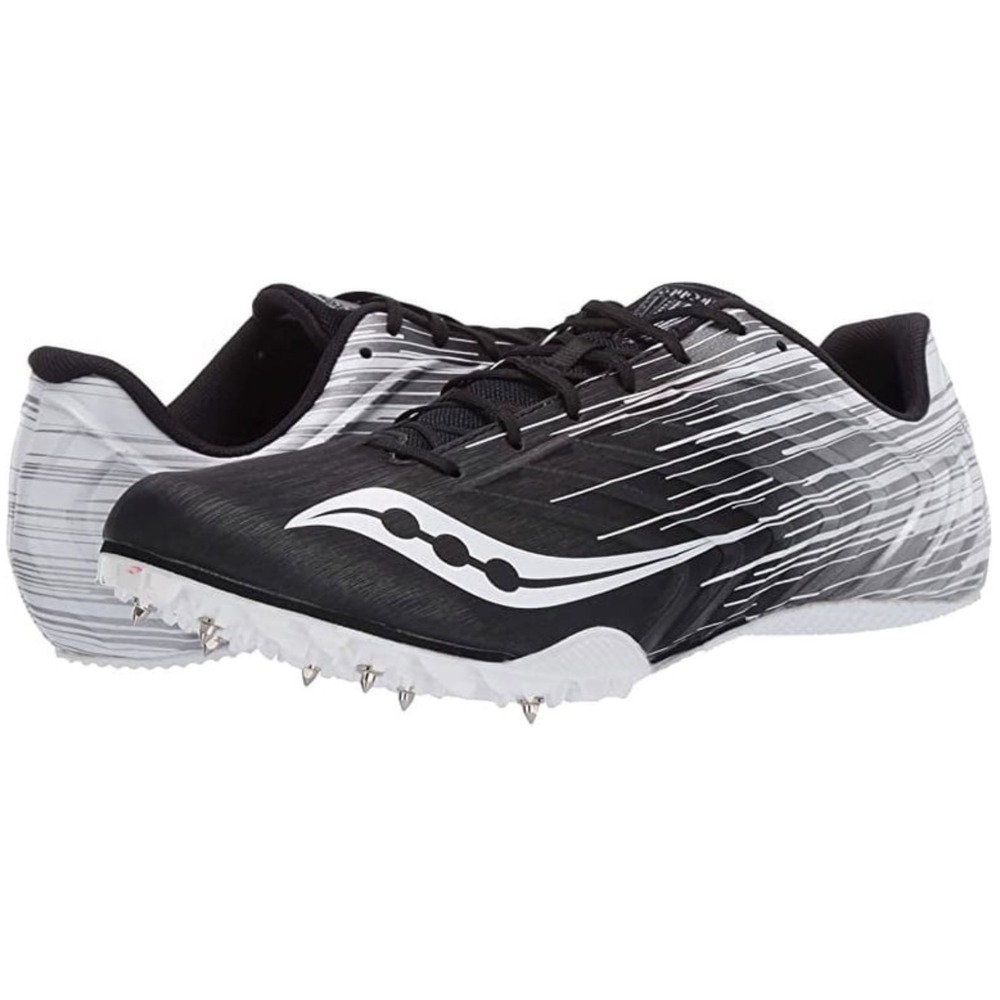 Saucony Spitfire‎ 5 Track Spikes Black White Womens 6.5 Mens 5 UK 4 EU 38.5